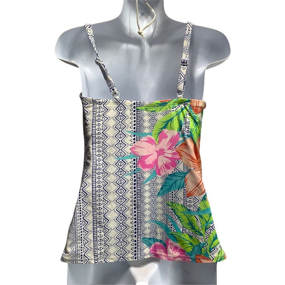 Hibiscus Flower Floral Tropical Leaf Tankini Swimsuit Top Size 8 ? NO Tag Womans - Picture 4 of 8
